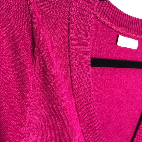 OLD NAVY V-neck Fuchsia Pink Deep-V Perfect Fit Long Sleeve Sweater SIZE SMALL - Picture 7 of 13